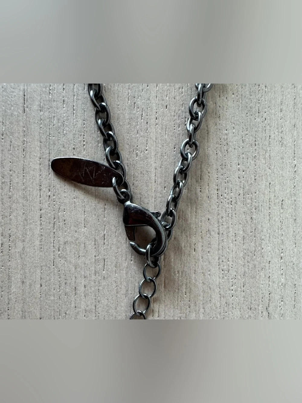 New York & Company - Chunky Gunmetal Necklace with Sapphire Blue Faceted Stones